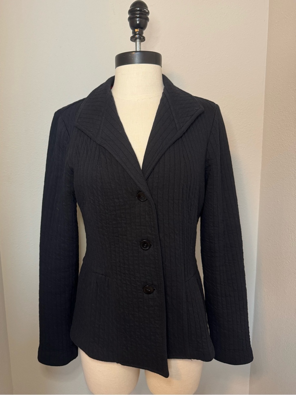 Coldwater Creek Quilted Blazer Jacket in black